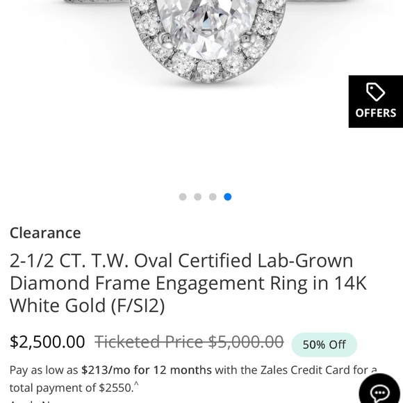 Zales Jewelry - Elegant White Gold Diamond Ring Lab Created